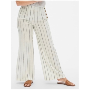 GAP Black and White High Rise Line‎  Wide Leg Stripe Pant Size 14